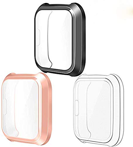 HongMan [3 Stück Hülle für Fitbit Versa Lite Schutzhülle (Nicht für Fitbit Versa/Versa 2),Vollständige Abdeckung TPU Cover Case Schutzfolie für Versa Lite Special Edition Smartwatch von HongMan