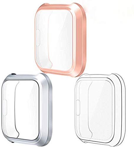 HongMan [3 Stück Hülle für Fitbit Versa Lite Schutzhülle (Nicht für Fitbit Versa/Versa 2),Vollständige Abdeckung TPU Cover Case Schutzfolie für Versa Lite Special Edition Smartwatch von HongMan