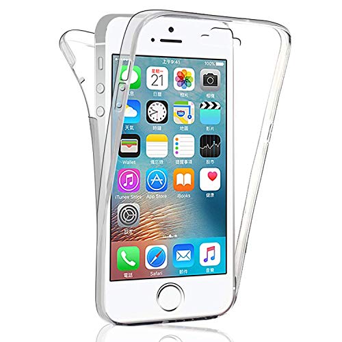 HongMan 360 Grad Handyhülle kompatibel mit iPhone 6 / iPhone 6s Hülle, Transparent Silikon Crystal Full Schutz Cover Case [2in1 Hart PC Zurück + Weich TPU Vorderseite] Vorne und Hinten Schutzhülle von HongMan