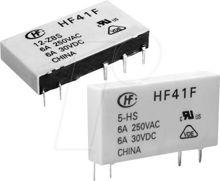 HF41F-005-ZST - Power-Relais subminiatur, 5 V DC, 6 A, 1 Wechsler von Hongfa