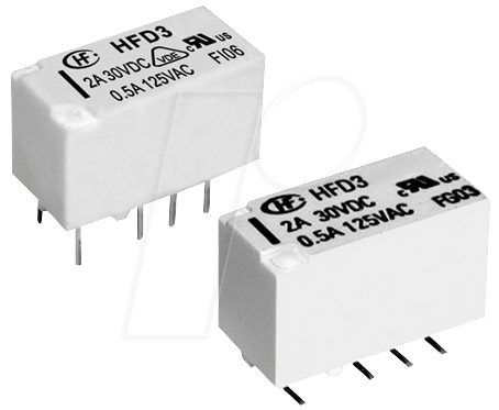 HFD3-005S - SMD signal-relais 5 V, 2 Wechsler, 2 A, RT III von Hongfa