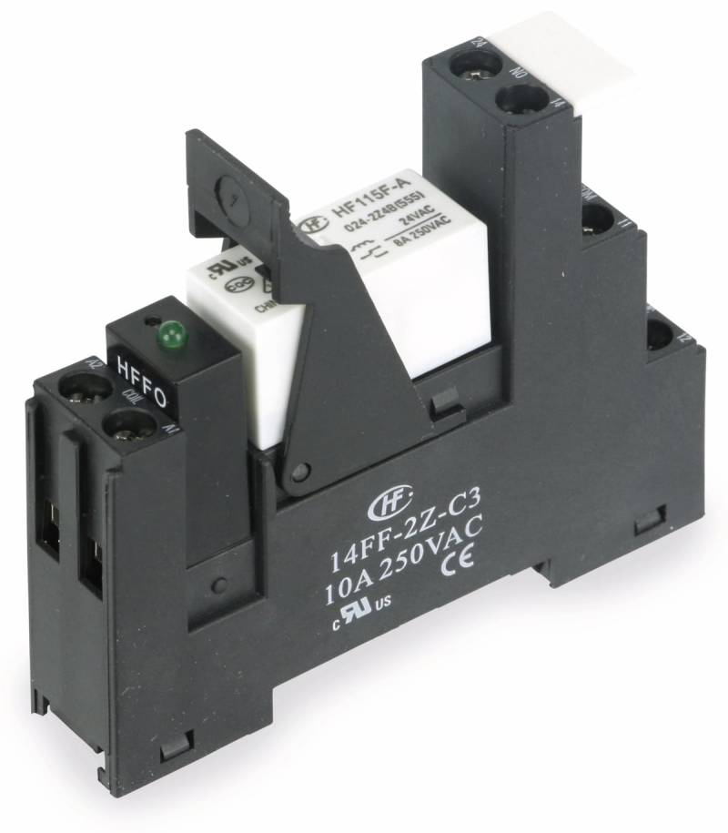 HONGFA Relaisbaustein 14FF-2Z-C3-1 & HF115F/012-2ZS4B, 12 V- von Hongfa