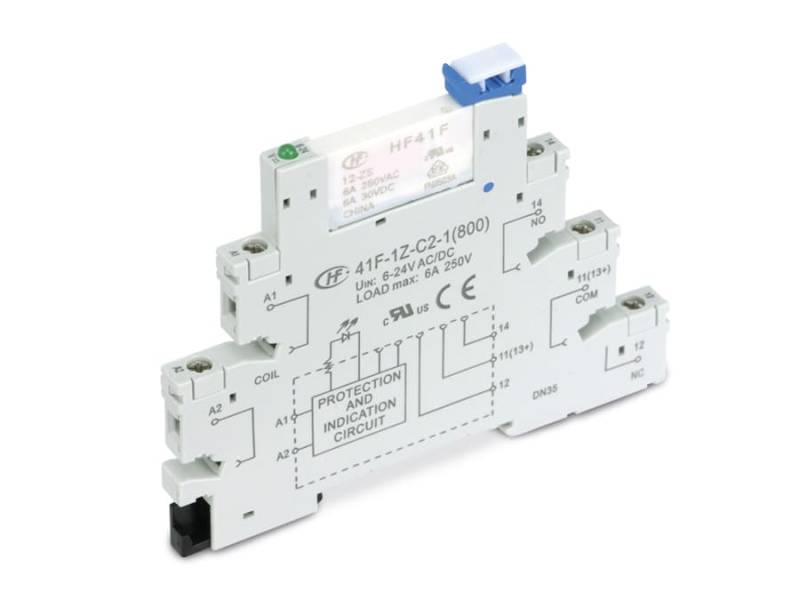HONGFA Relaisbaustein 41F-1Z-C2-1 & HF41F/12-ZS, 12 V-/~ von Hongfa