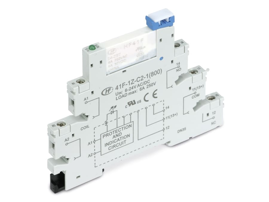 HONGFA Relaisbaustein 41F-1Z-C2-1 & HF41F/24-ZS, 24 V-/~ HONGFA Relaisbaustein 41F-1Z-C2-1 & HF41F/24-ZS, 24 V-/~ von Hongfa