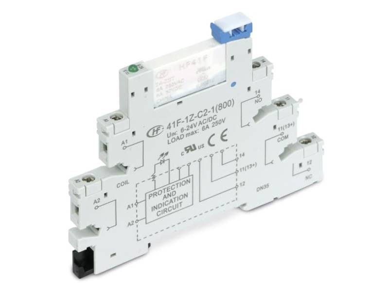HONGFA Relaisbaustein 41F-1Z-C2-1 & HF41F/24-ZS, 24 V-/~ von Hongfa