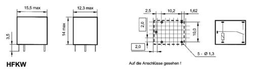 Hongfa HFKW/024-1Z W Kfz-Relais 24 V/DC 10A 1 Wechsler von Hongfa