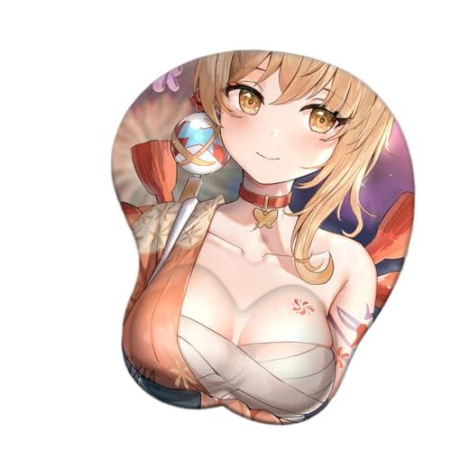 Anime-Charakter-bedrucktes rundes Mauspad, blaues Haarmädchen-Design (TG-4286) von Hongfuzhih