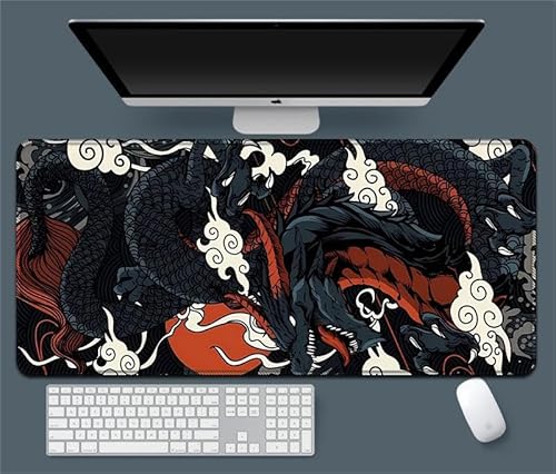 Erweitertes Gaming-Mauspad mit blauem Wolf-Design, 89,9 x 15,7 (9) von Hongfuzhih
