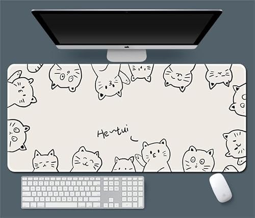 Große Katze und Maus Mauspad mit Schreibtischunterlage, Schwarz (2) von Hongfuzhih