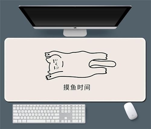 Große Katze und Maus Mauspad mit Schreibtischunterlage, Schwarz (6) von Hongfuzhih