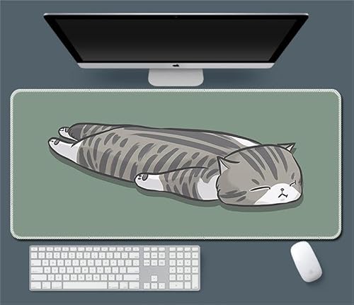 Große Katze und Maus Mauspad mit Schreibtischunterlage, Schwarz (7) von Hongfuzhih