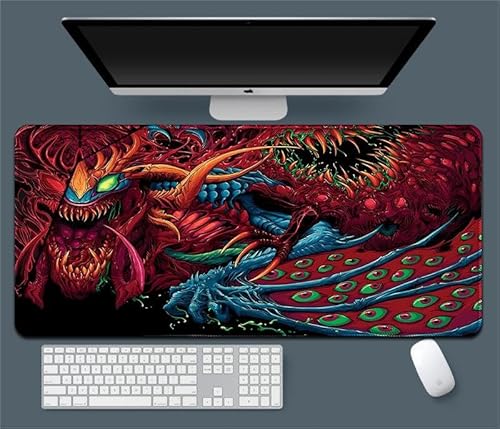 Großes Gaming-Mauspad, 90 x 40 cm, buntes Drachen- und Monster-Design (5) von Hongfuzhih