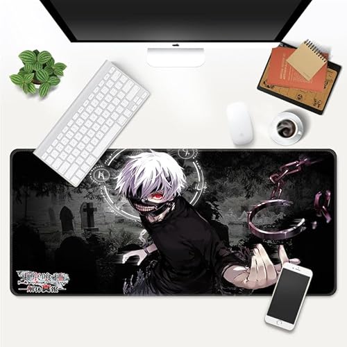 Mauspad mit Anime-Charakteren, 88,9 x 38,1 cm, schwarz, roter Dongjing (11) von Hongfuzhih