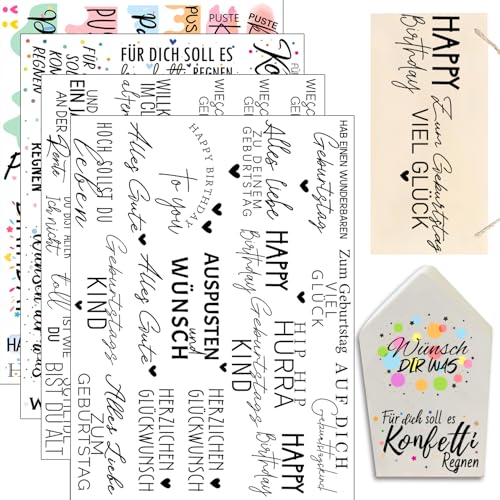 Hongma Rub On Sticker ca.A5 19x14cm-Großformat Transfers 4PCS Sprüche für Raysin für Keraflott Möbel Glas Holz DIY Deko Rub On Folie Rubons Aufkleber Pustekuchen Geburtstag Birthday Hongma Rub On Sticker ca.A5 19x14cm-Großformat Transfers 4PCS Sprüche für Raysin für Keraflott Möbel Glas Holz DIY Deko Rub On Folie Rubons Aufkleber Pustekuchen Geburtstag Birthday von Hongma