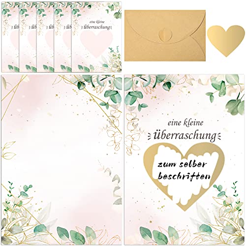 Rubbellos Rubbelkarten zum Selber Beschriften Machen Set 5 Stück Rubbellose Rubbelkarte Schwangerschaft Verkünden Überraschungen Gutschein Selbst Gestalten Blanko Karte für Baby Geschlecht (Rosa) von Hongma