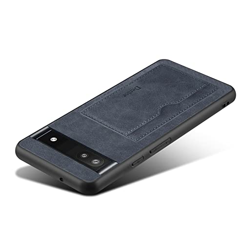 HXY Schutzhülle für Google Pixel 6A 2022, schlankes PU-Leder, Brieftaschenformat, Kreditkartenschlitz, leichte Schutzhülle mit Ständer für Google Pixel 6A 2022 (grau) von Hongxinyu