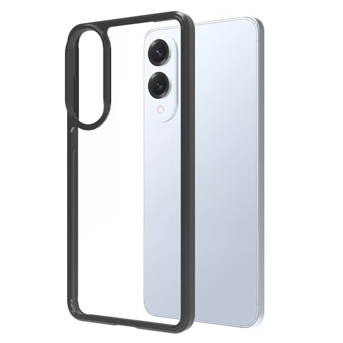 Hongxinyu Crystal Clear Hülle für Samsung Galaxy S25 Edge, Slim Thin Soft TPU Bumper Hard PC Back Stoßfest Kratzfest Schutzhülle für Samsung S25 Edge (Transparent Schwarz) von Hongxinyu
