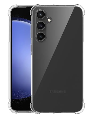 Hongxinyu Kristallklare Schutzhülle für Samsung Galaxy S23 FE 2023, schlank, dünn, weiches TPU, Airbag-Schutz, stoßfest, kratzfest, Schutzhülle für Galaxy S23 Fan Edition (transparent) von Hongxinyu