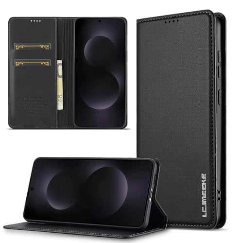 Hongxinyu Lederhülle für Samsung Galaxy S25 Edge, magnetischer Schutz, PU-Leder, Klapphülle für Männer und Frauen, mit Kartenhalter, Ständer, stoßfest, Schutzhülle für Galaxy S25 Edge (Schwarz) Hongxinyu Lederhülle für Samsung Galaxy S25 Edge, magnetischer Schutz, PU-Leder, Klapphülle für Männer und Frauen, mit Kartenhalter, Ständer, stoßfest, Schutzhülle für Galaxy S25 Edge (Schwarz) von Hongxinyu