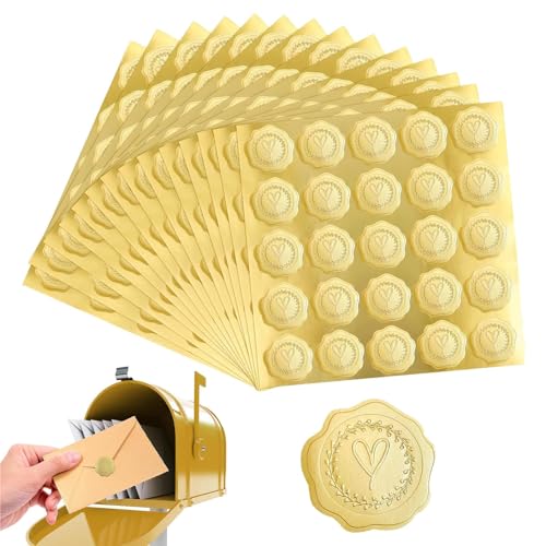 Honhoha Goldgeprägtes Wachssiegel,Goldgeprägte Herzaufkleber - Herzförmige Goldfolien-Liebesaufkleber,Goldfolie, selbstklebende Wachsaufkleber, goldgeprägtes Wachssiegel, Herz-Umschlagsiegel, Honhoha Goldgeprägtes Wachssiegel,Goldgeprägte Herzaufkleber - Herzförmige Goldfolien-Liebesaufkleber,Goldfolie, selbstklebende Wachsaufkleber, goldgeprägtes Wachssiegel, Herz-Umschlagsiegel, von Honhoha