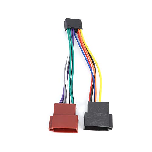 Honiwu Autoradio Kabelbaum Adapter, 16-poliger Anschluss auf 8-poliger Stecker Kabel, 16 Pin ISO Radio Adapter Kabel Stecker, kompatibel mit Kenwood JVC von Honiwu