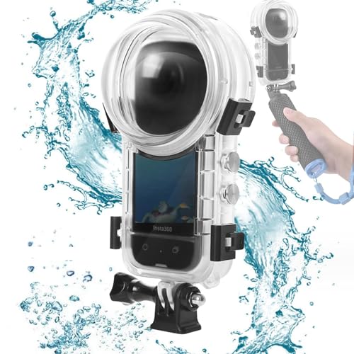 Honbobo X4 Wasserdichtes Gehäuse kompatibel mit Insta360 X4 50M Gehäuse Fall 360° Unsichtbarkeit Tauchschale Unterwasser Schutzhülle X4 Zubehör von Honlyn