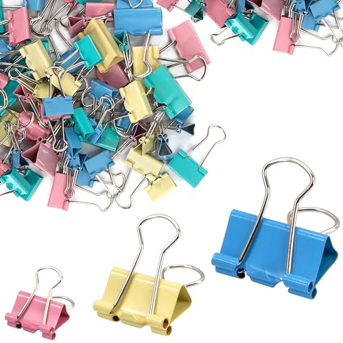 72 Stück Farbige Foldback Klammern, 3 Sizes Papierklammern Binder Clips Metall Foldback Klemmen Farbige Schreibwaren Datei Geld Papier Klemmen Farbige Metall Binder Clips für Schule (15mm/19mm/25mm) 72 Stück Farbige Foldback Klammern, 3 Sizes Papierklammern Binder Clips Metall Foldback Klemmen Farbige Schreibwaren Datei Geld Papier Klemmen Farbige Metall Binder Clips für Schule (15mm/19mm/25mm) von Hononwii