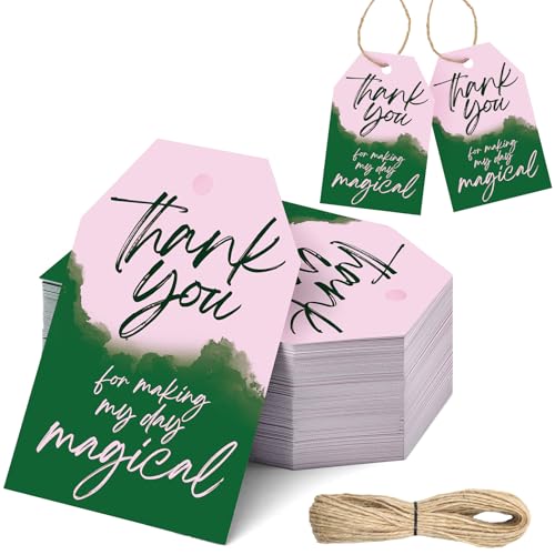 Honoson 100 Stück rosa und grüne Dankeschön-Geschenkanhänger, Hexen-Partygeschenke, Dankeschön, für die Herstellung meines Tags, Hexe, Süßigkeiten, Geschenktüten mit Schnüren für Mädchen und Frauen Honoson 100 Stück rosa und grüne Dankeschön-Geschenkanhänger, Hexen-Partygeschenke, Dankeschön, für die Herstellung meines Tags, Hexe, Süßigkeiten, Geschenktüten mit Schnüren für Mädchen und Frauen von Honoson