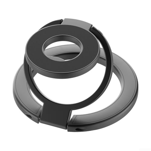 Magnetischer Handy-Ringhalter, doppelt verstellbarer Griff für Fitnessstudio und Auto, sicherer Griff, kompatibel mit Smartphones (schwarz) von Honseadek