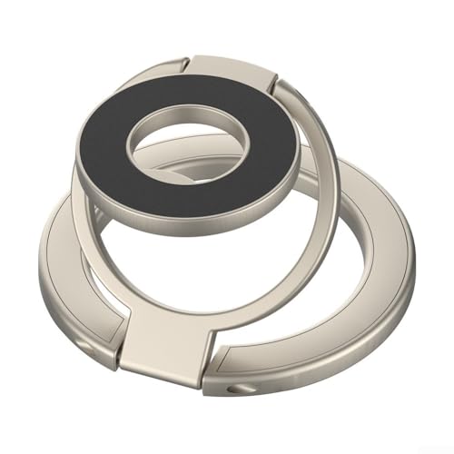 Magnetischer Handy-Ringhalter, doppelt verstellbarer Griff für Fitnessstudio und Auto, sicherer Halt, kompatibel mit Smartphones (Gold) von Honseadek