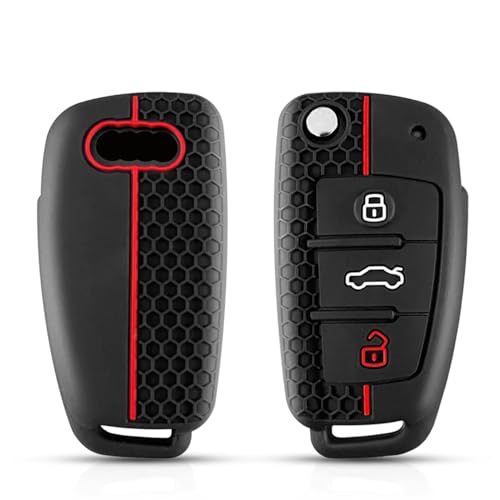 HooRLZ Audi TPU Schlüsselanhänger Cover für A1 A3 S3 A4 S4 RS4 A6 S6 RS6 Q3 Q5 Q7 TT R8 Seat Exeo - 3 Tasten Schutz Silikon - Schwarz/Rot HooRLZ Audi TPU Schlüsselanhänger Cover für A1 A3 S3 A4 S4 RS4 A6 S6 RS6 Q3 Q5 Q7 TT R8 Seat Exeo - 3 Tasten Schutz Silikon - Schwarz/Rot von HooRLZ