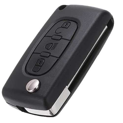 HooRLZ CE0536 Schlüsselanhänger Ersatz für Citroen C1 C2 C3 C4 C5 C6 Dispatch Berlingo Grand Picasso, Peugeot Partner Expert Fernbedienung Autoschlüssel Gehäuse 3 Tasten, Peugeot Partnerschlüssel, von HooRLZ