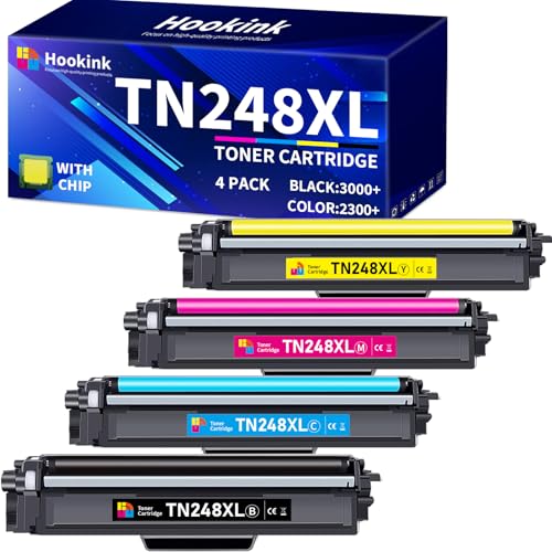 4er-Pack TN-248XL TN248XL TN248 TN-248CMYK TN-248VAL TN-248 Kompatibel für Brother MFC-L3760CDW Toner DCP-L3560CDW HL-L3240CDW MFC-L3740CDWE HL-L3220CW DCP-L3520CDW MFC-L8390CDW Drucker von Hookink