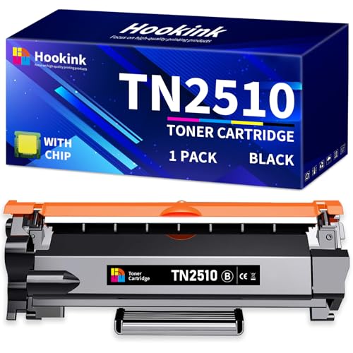 Hookink 1Schwarz TN2510 TN-2510 Toner Kompatibel für Brother MFC-L2835DW DCP-L2620DW DCP-L2660DW MFC-L2860DW HL-L2400DWE HL-L2445DW DCP-L2627DW DCP-L2660DW MFC-L2827DW MFC-L2827DW MFC-L2860DWE von Hookink