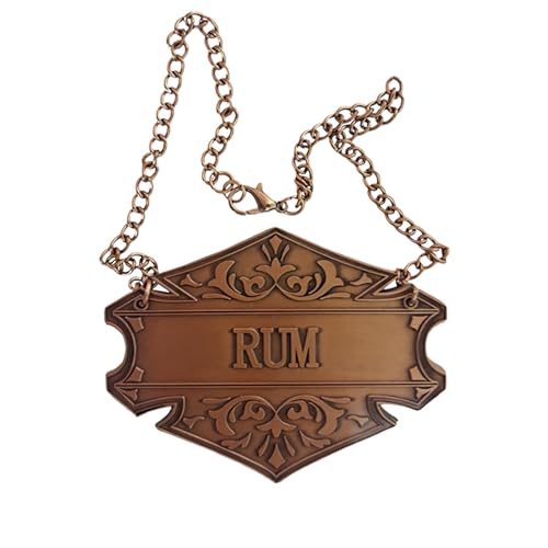 Dekanteranhänger mit verstellbarer Kette, Kupfer, 6,6 x 5,1 cm, Likörflaschenetikett (Rum Tag) von Hoomuda