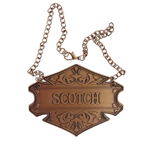 Dekanteranhänger mit verstellbarer Kette, Kupfer, 6,6 x 5,1 cm, Likörflaschenetikett (Scotch Tag) von Hoomuda
