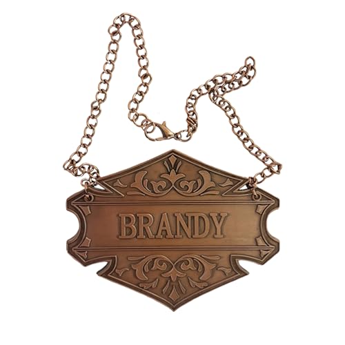 Dekanteranhänger mit verstellbarer Kette, Kupfer, 6,6 x 5,1 cm, Schnapsflaschenetikett (Brandy-Tag) von Hoomuda