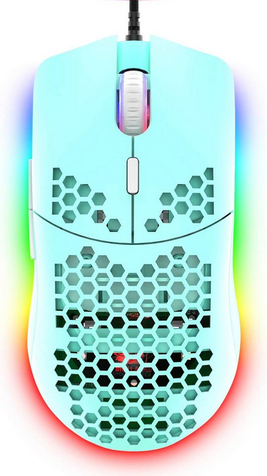 Hoopond Optical mit 6 RGB Farbwechselmodi 6400 DPI 6 Taste Programmierbare Gaming-Maus (kabelgebunden, Programmierbare Tasten 7 Tasten individuelle Belegung komplexe Makros) von Hoopond