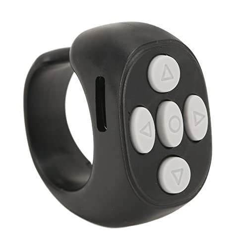 Hoopoocolor Bluetooth Remote Control Page Turner, Premium Selfie Fernbedienungs Kamera Auslöser, Bluetooth Fernbedienung, Smart Ring Controller, für Android, für OS, Smartphones, Tablets(Schwarz) von Hoopoocolor