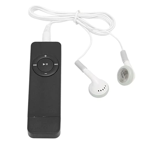 Hoopoocolor MP3 Player, Tragbarer Musik Player mit USB Flash Laufwerk, Unterstützt die Erweiterung auf bis zu 64 GB, Verlustfreier Mini MP3 Player mit Kopfhörer und Umhängeband für Studenten(Schwarz) von Hoopoocolor