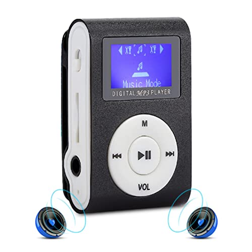 Mp3 Player, 0,8 Zoll LCD Bildschirm Metall Mini Clip Musik Player mit 3,5 Mm Kopfhörer, Unterstützung Von Speicherkarten Schleifenfunktion Mp3 Player für Sport Fitness Laufen von Hoopoocolor