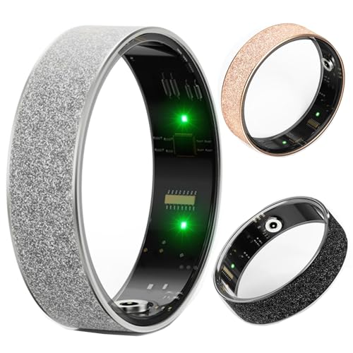 Smart Fitness Ringe für Frauen Männer Blutdruckring Schlaf Herzfrequenz-Monitor IP68 Wasserdicht Bluetooth Schrittzähler Schrittzähler Schrittzähler Gold von Hoorawwi