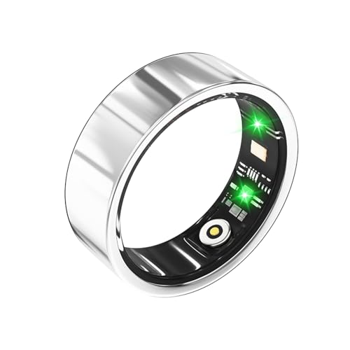 Smart Ring, IP68 Smart Ring für Damen und Herren, mit Schlaf, Herzfrequenz, Blutdruck, Sauerstoffmonitor, Schrittzähler, Bluetooth, Gesundheitsring für iPhone 16, 15, 14, 13 Pro Max usw., 5-6 Tage von Hoorawwi
