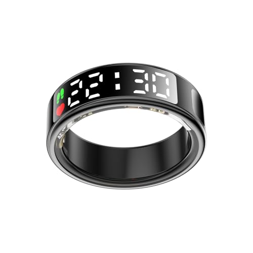 Smart Ring für Männer und Frauen, IP68 Smart Ring mit Zeitanzeige, Schlaf, Herzfrequenz, Blutsauerstoff-Monitor, wasserdicht, Fitness-Tracker, Schrittzähler, Kalorien, Schrittzähler, Bluetooth, Smart Ring für Männer und Frauen, IP68 Smart Ring mit Zeitanzeige, Schlaf, Herzfrequenz, Blutsauerstoff-Monitor, wasserdicht, Fitness-Tracker, Schrittzähler, Kalorien, Schrittzähler, Bluetooth, von Hoorawwi