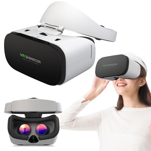VR-Headset, Virtual-Reality-Headset mit Kopfhörern, 3D-VR-Brille, VR-Brille für iPhone 16, 15, 14, 13 Pro Max, für Samsung S25, S24, S23, S22 (für 3,5-mm-Kopfhöreranschluss) von Hoorawwi
