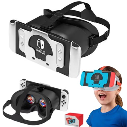 VR-Headset für Nintendo Switch, Virtual-Reality-Headset für Switch OLED-Konsole für 3D-Spiele, für Erwachsene und Kinder, für Labo VR, Schwarz von Hoorawwi