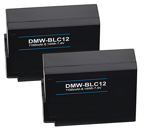 2er-Set Akku für die Panasonic Lumix DMC FZ300 FZ1000 kompatibel mit DMW BLC12 / BLC12E (1100mAh) | Akku mit NTC-Sensor und feuerhemmenden V1 Material von Hooster