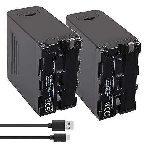 2er-Set Akku kompatibel mit Sony NP-F970 F960 (10.050mAh - LG Zellen) mit LCD-Display | u.a. USB-C-Eingang | 5V Ausgang Powerbank-Funktion von Hooster