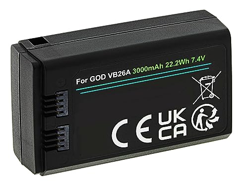 Akku für Godox V1 V860III kompatibel mit VB26 VB26a (3000mAh) für Godox V1 C/N/S/F/O/P Blitz und V860III C/N/S/F/O/P Rundblitz von Hooster