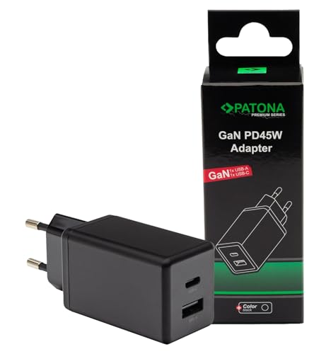 PATONA 45W USB-C Ladegerät GaN 3.0 Schnellladegerät für max. 2 Geräte gleichzeitig | Netzteil kompatibel mit MacBook Pro/Air,iPad Pro,Pixel,ThinkPad,Dell XPS 13,Samsung,Note 20,iPhone 14,Galaxy S23 von Hooster